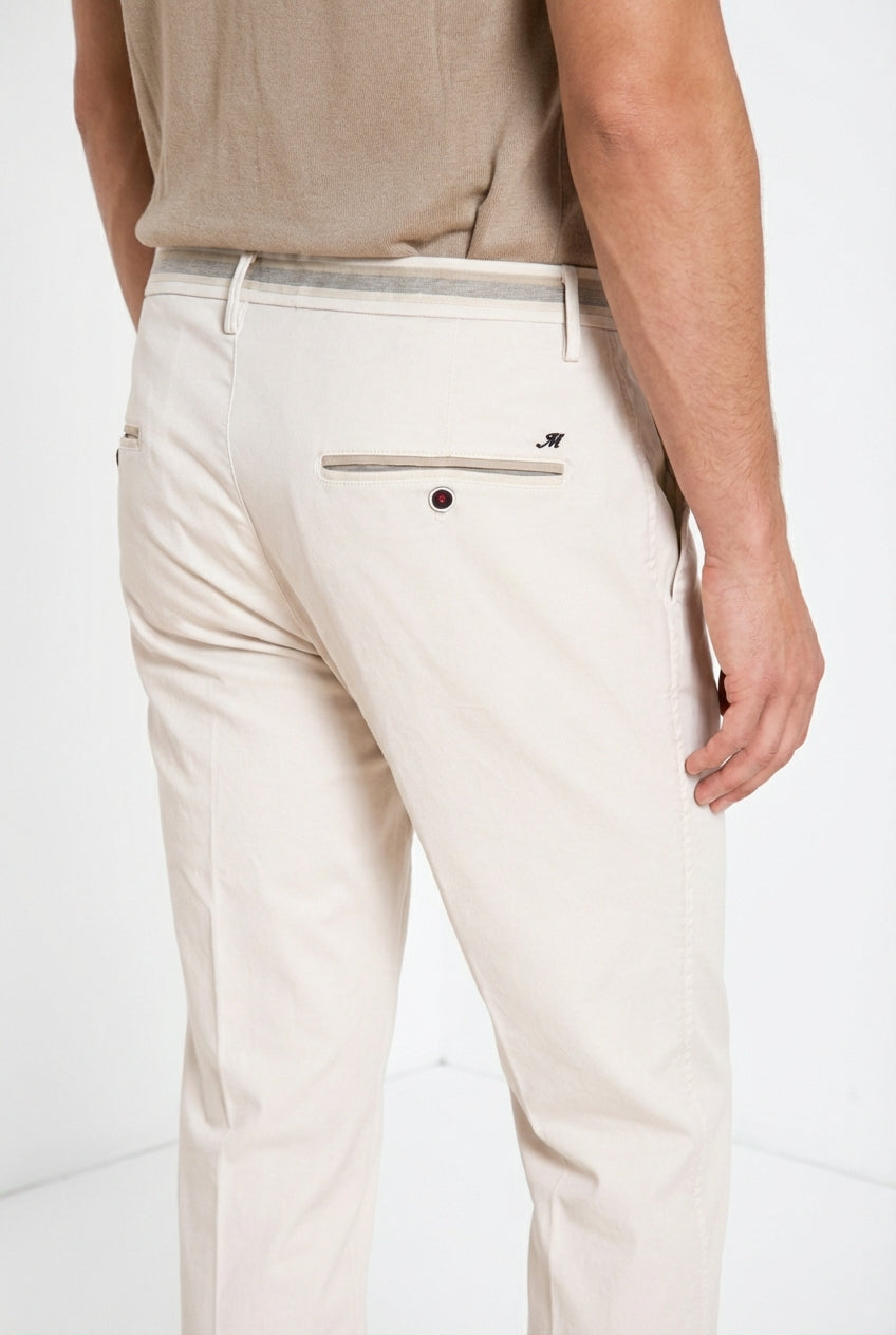 Torino Summer men's chino pants in cotton and lyocell twill slim fit