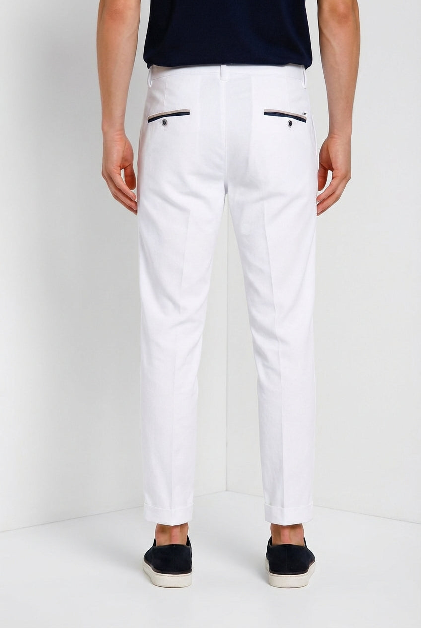 Torino Summer men's chino pants in cotton and lyocell twill slim fit