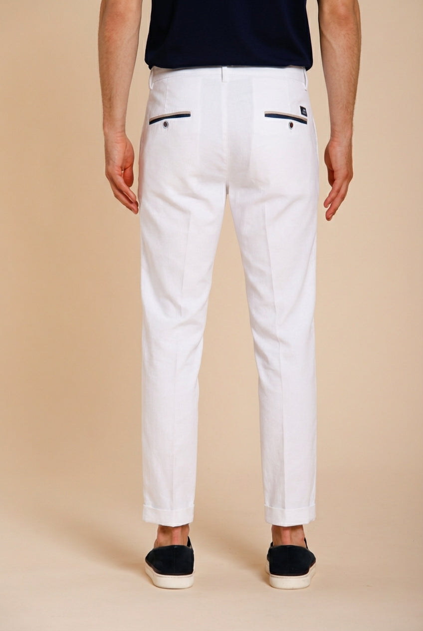 Torino Summer pantalón chino hombre en twill de algodón y lyocell slim fit