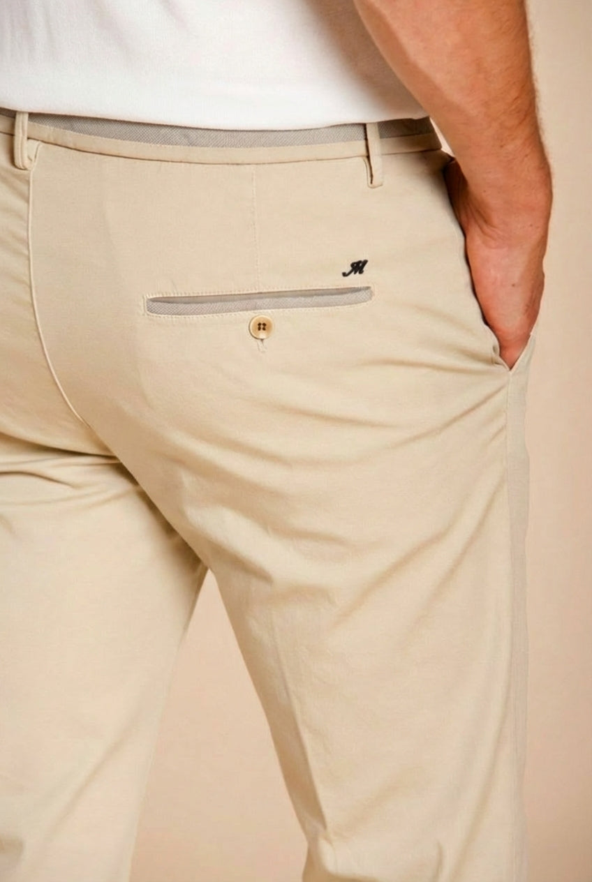 Torino University pantalón chino hombre de satén stretch slim fit