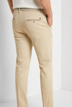 Torino University pantalón chino hombre de satén stretch slim fit