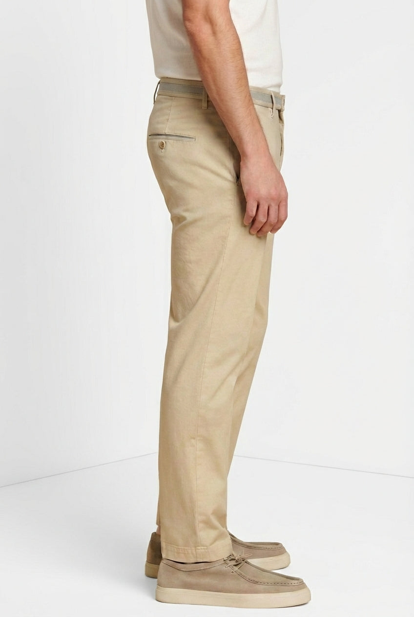 Torino University pantalón chino hombre de satén stretch slim fit