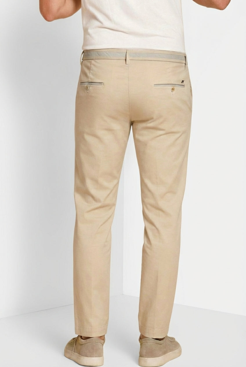 Torino University pantalón chino hombre de satén stretch slim fit