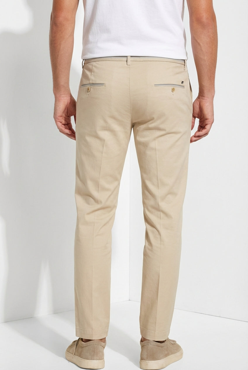 Torino University pantalone chino uomo in raso stretch slim fit