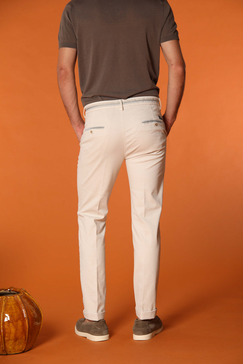 Torino Elegance men's chino pants in fine cotton and lyocell tricot slim fit