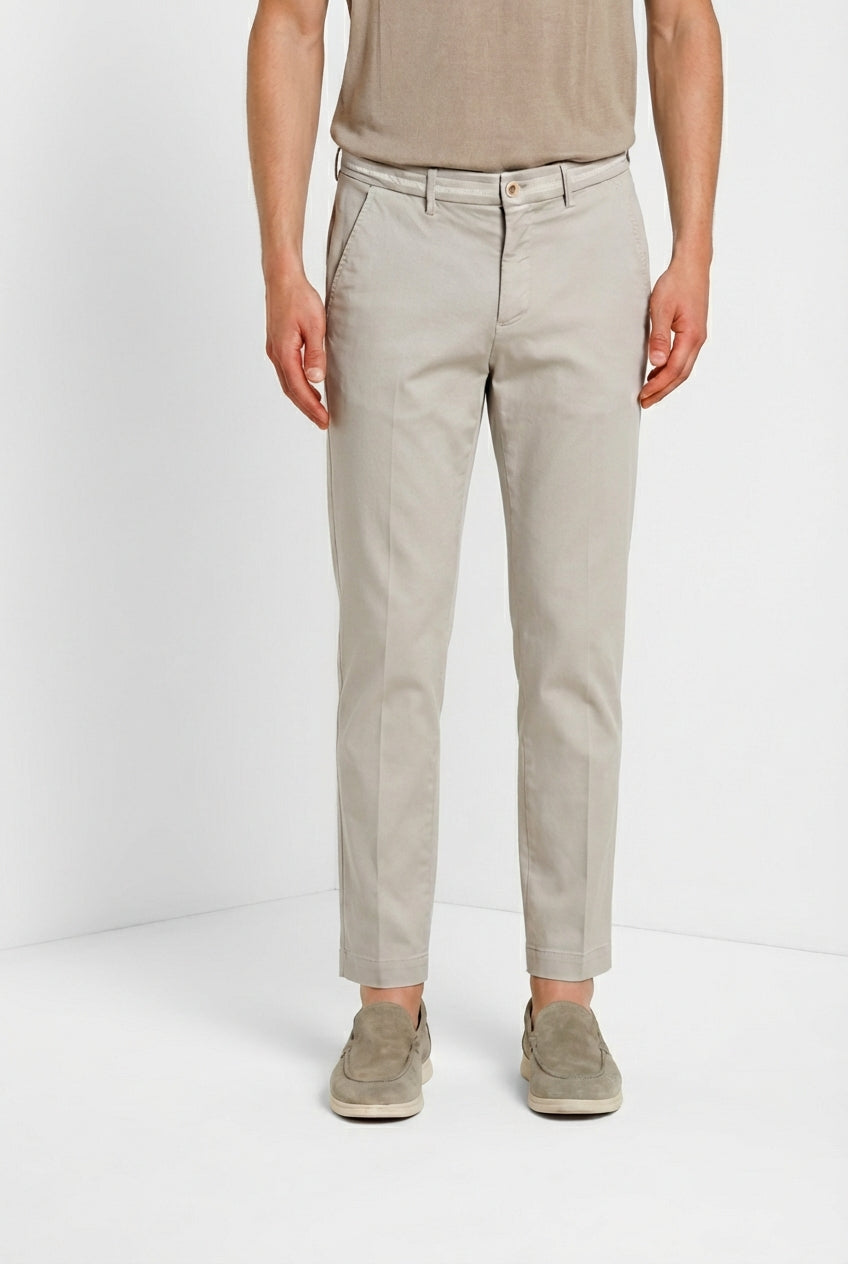 Torino Elegance men's chino pants in fine cotton and lyocell tricot slim fit