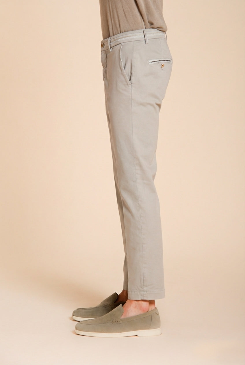 Torino Elegance pantalón chino hombre en tricotina fina de algodón y lyocell slim fit