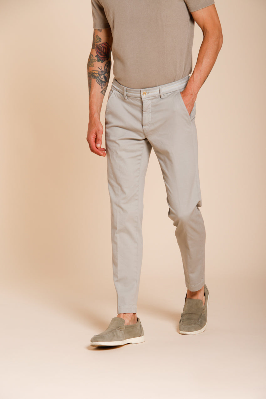 Torino Elegance men's chino pants in fine cotton and lyocell tricot slim fit