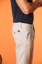Torino pantalone chino uomo in twill di cotone e lino slim fit