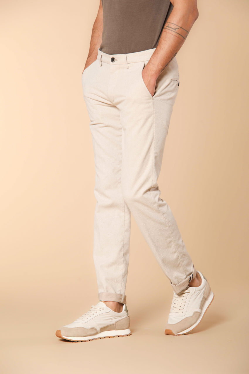 Torino pantalone chino uomo in cotone cover tinto filo slim fit