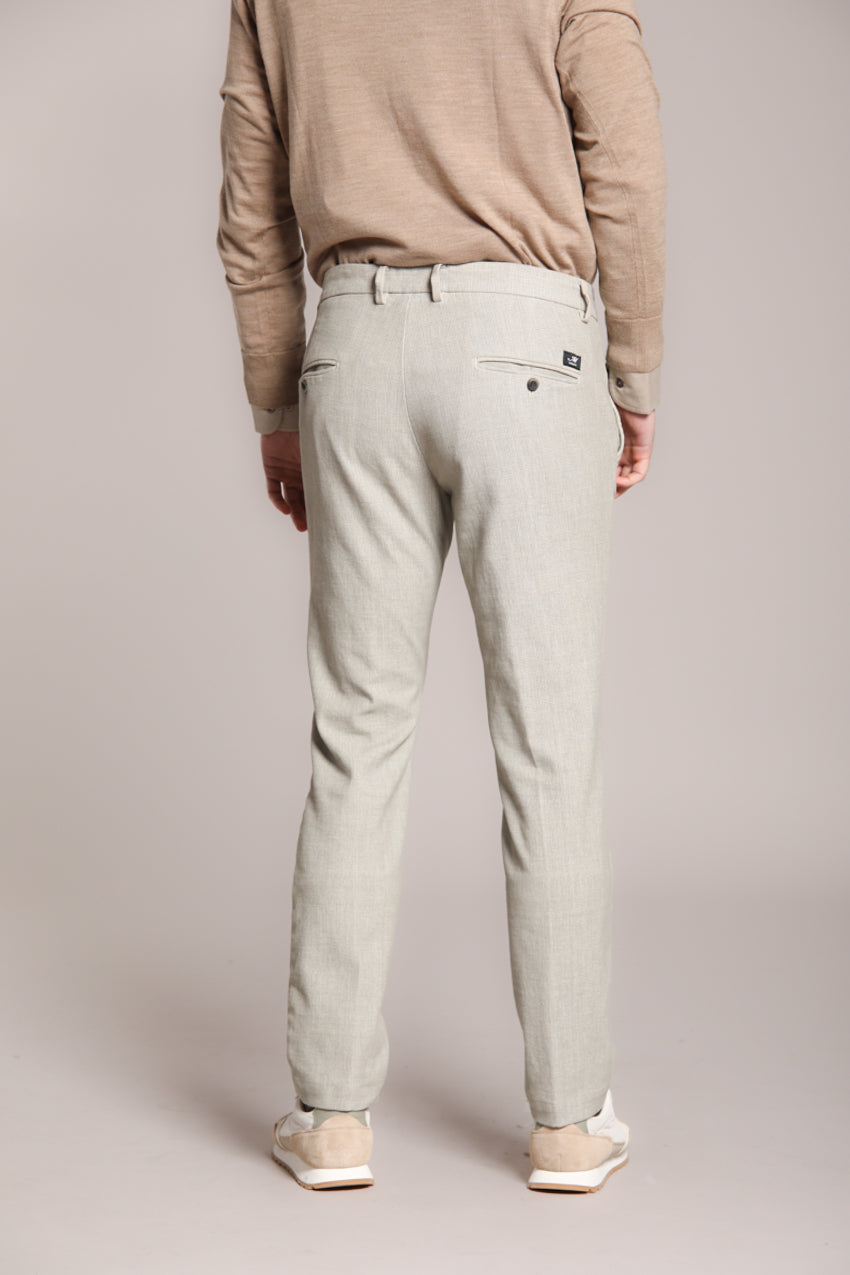 Torino men's chino pants in corduroy with houndstooth print slim fit