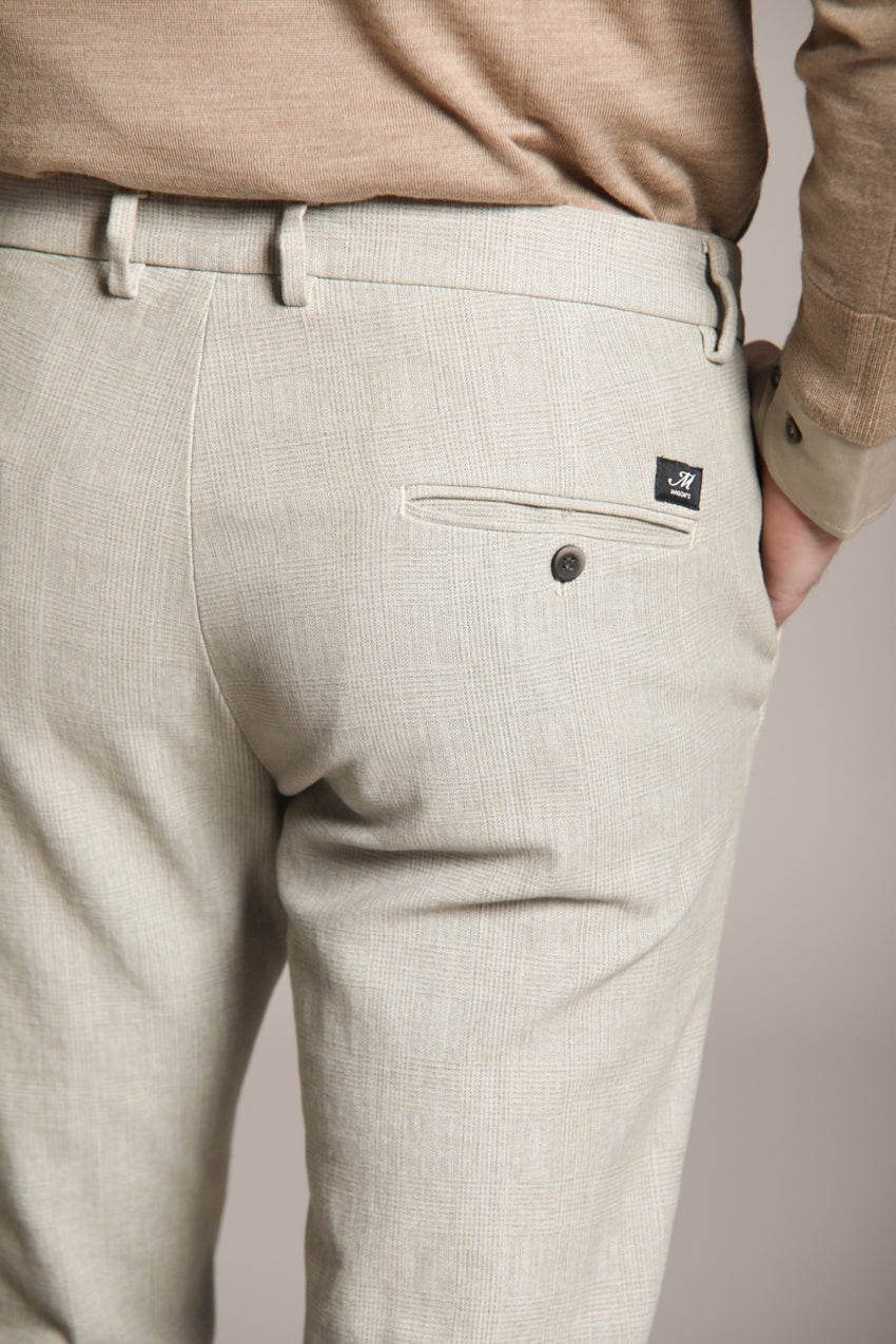Torino men's chino pants in corduroy with houndstooth print slim fit