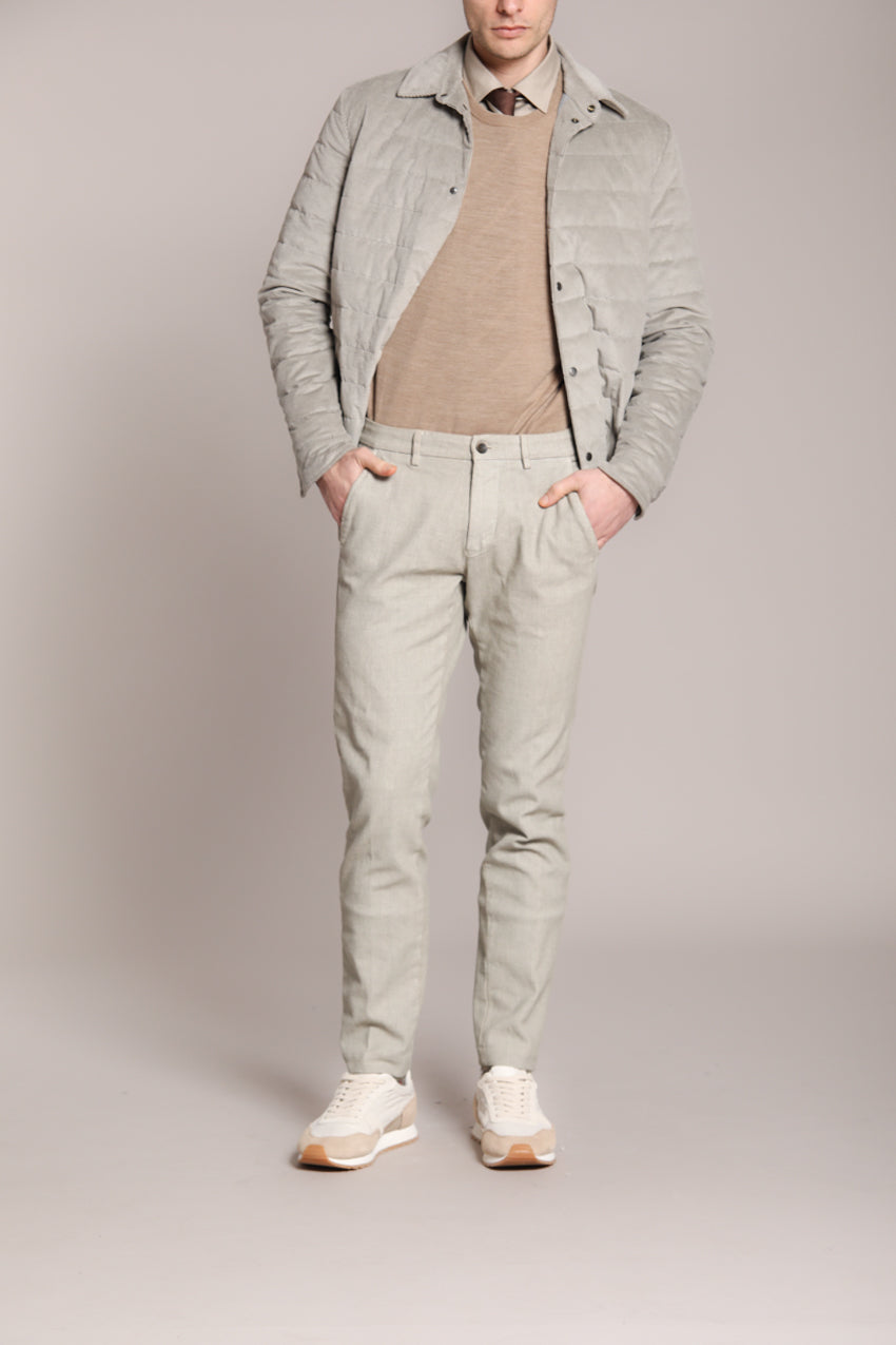 Torino men's chino pants in corduroy with houndstooth print slim fit