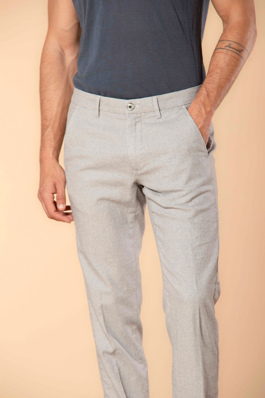Milano pantalon chino homme en coton mouliné avec micro-motif Extra Slim fit