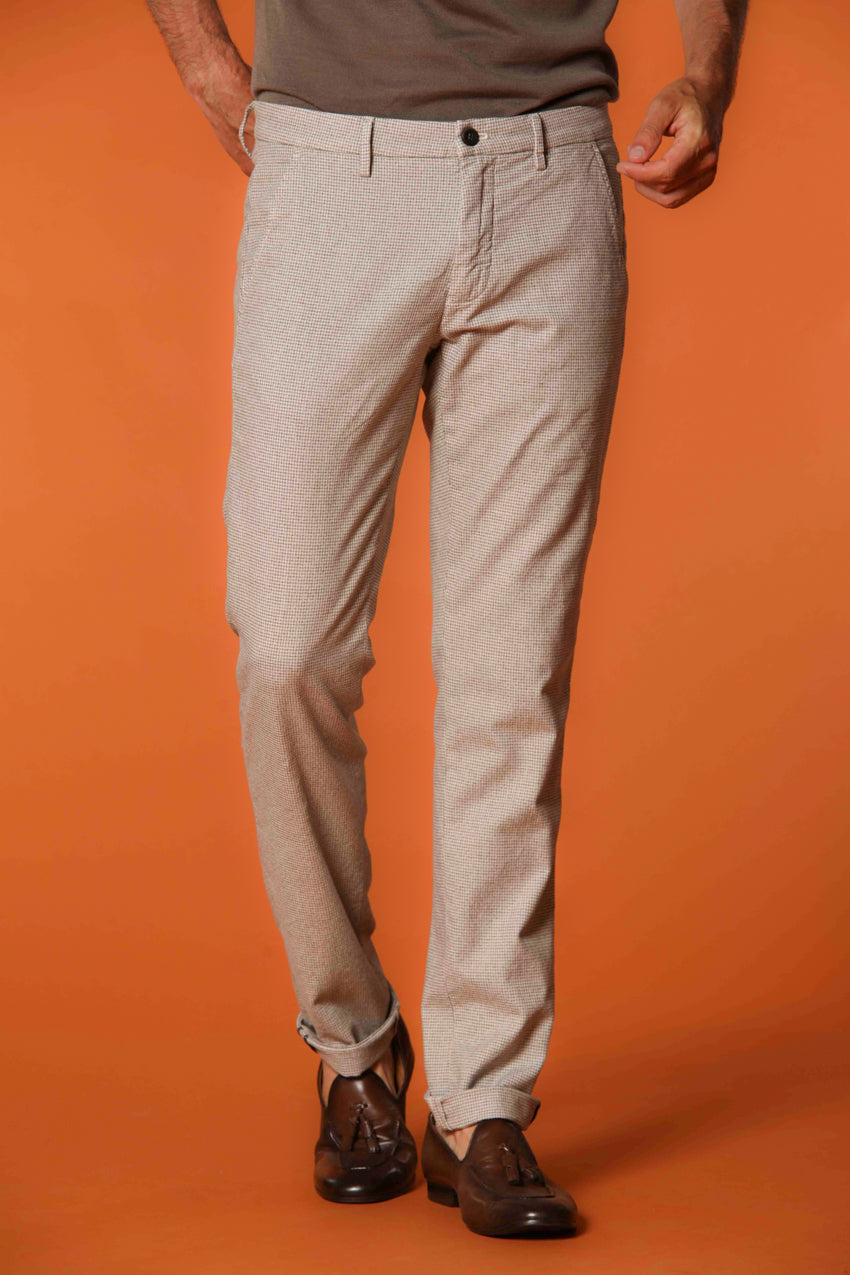 Torino Maßgeschneiderte Herren Chino Hose mit Pied-de-Poule-Muster Regular Fit