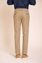 Torino pantalón chino hombre estampado príncipe de Gales con hilo oscuro slim fit