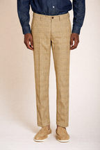 Torino pantalón chino hombre estampado príncipe de Gales con hilo oscuro slim fit