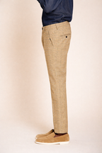 Torino pantalón chino hombre estampado príncipe de Gales con hilo oscuro slim fit