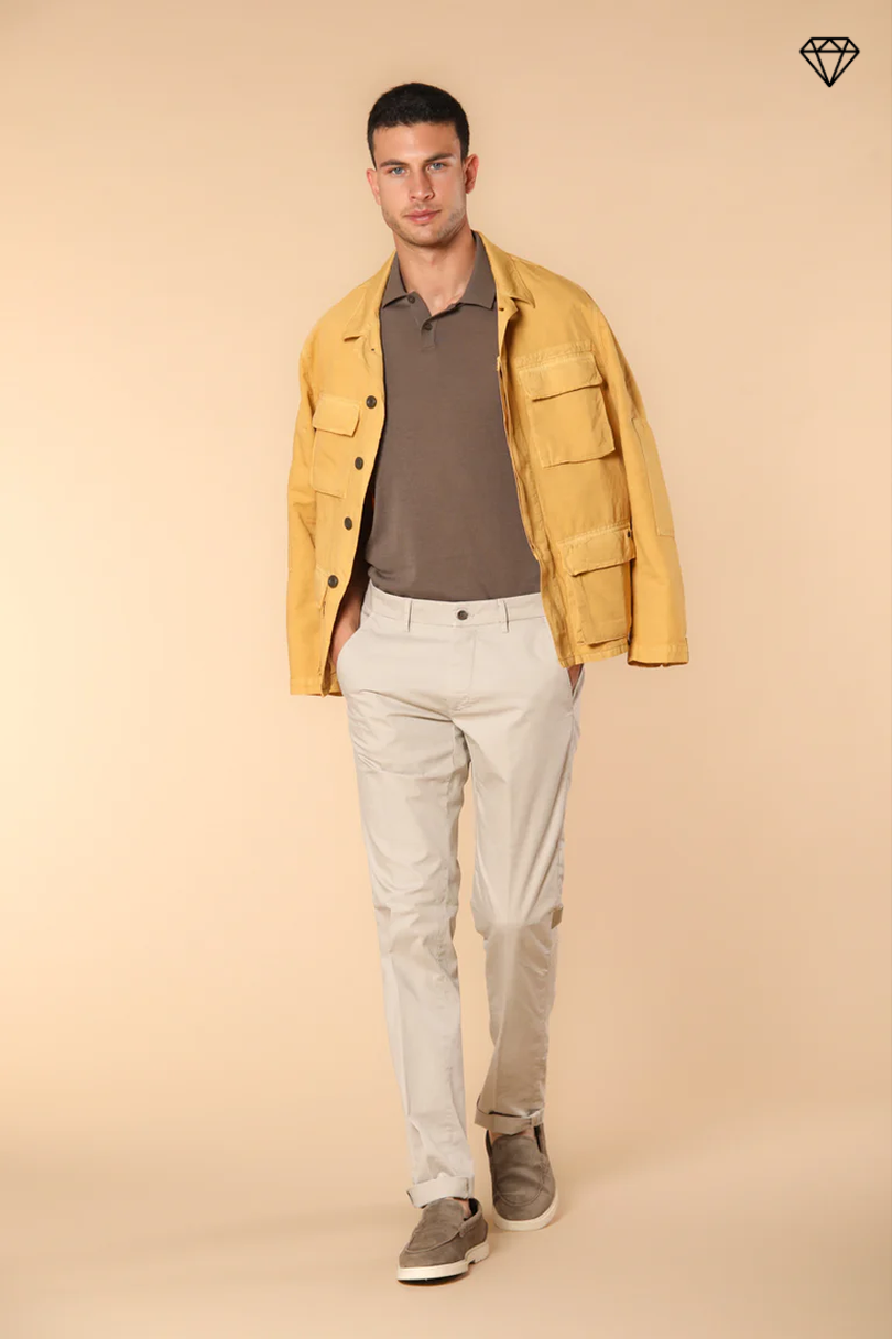 Torino pantalon chino homme en fine tricotine de coton et lyocell slim fit ①