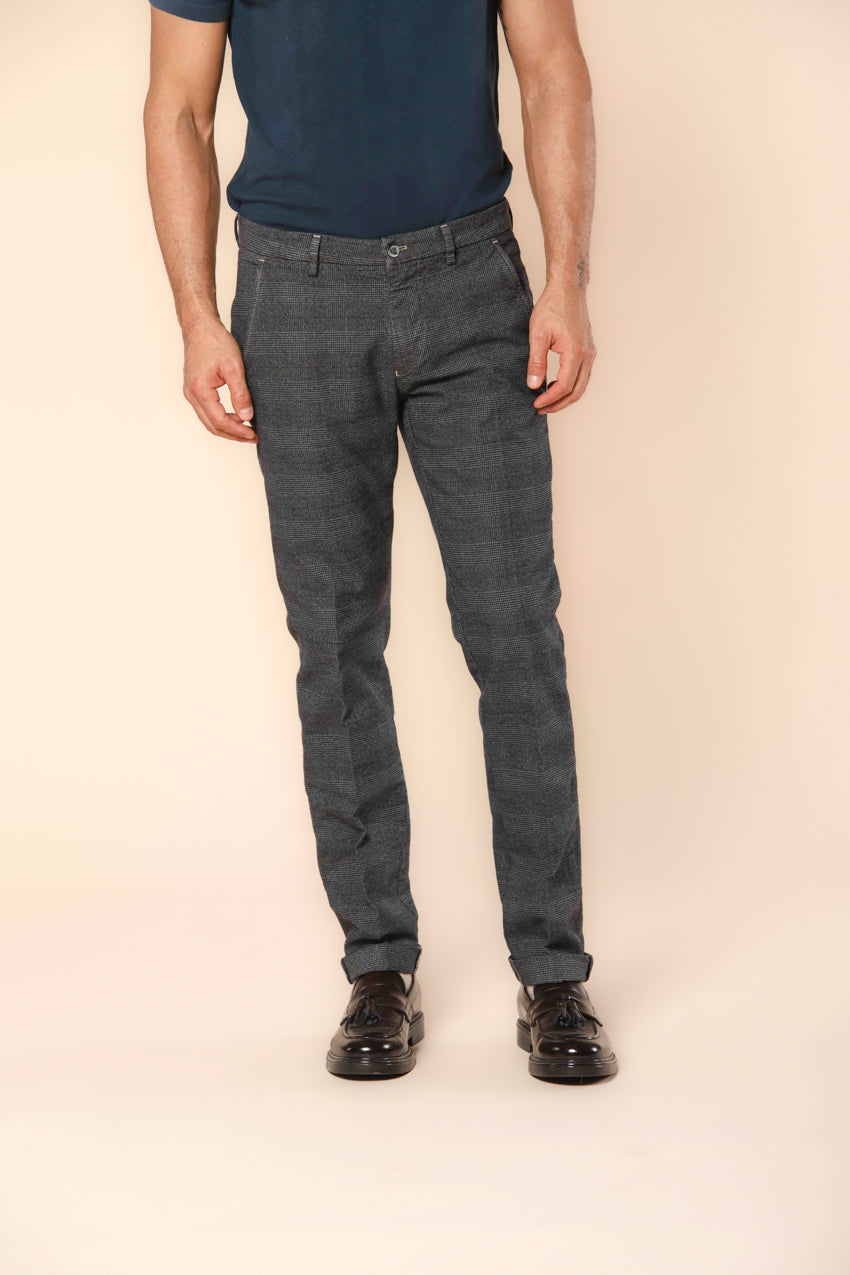 Torino Herren Chino-Hose aus Stretch-Baumwolle mit schattiertem Rahmenmuster Slim Fit