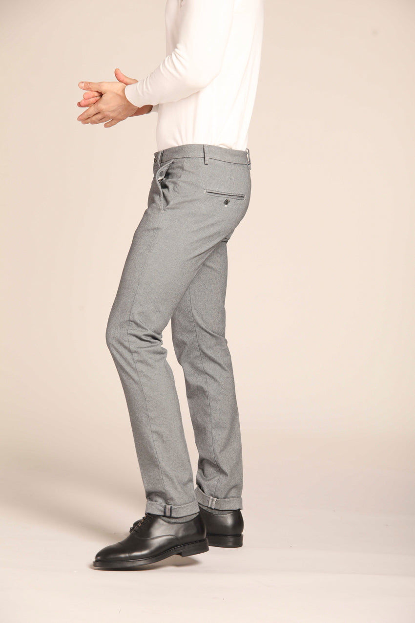 New York Herren Chino-Hose aus Baumwollmodal mit Mikromuster regular Fit