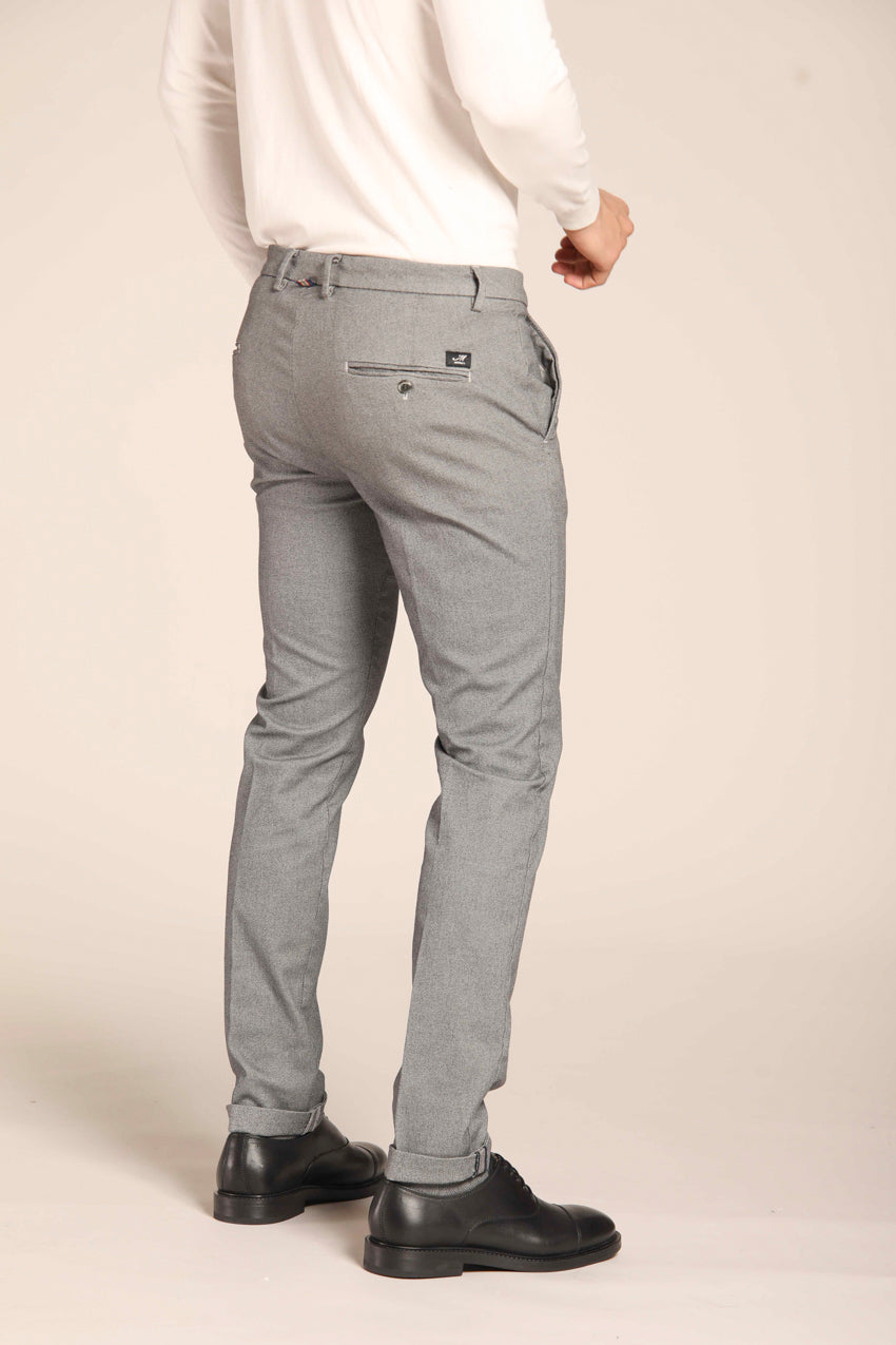 New York Herren Chino-Hose aus Baumwollmodal mit Mikromuster regular Fit