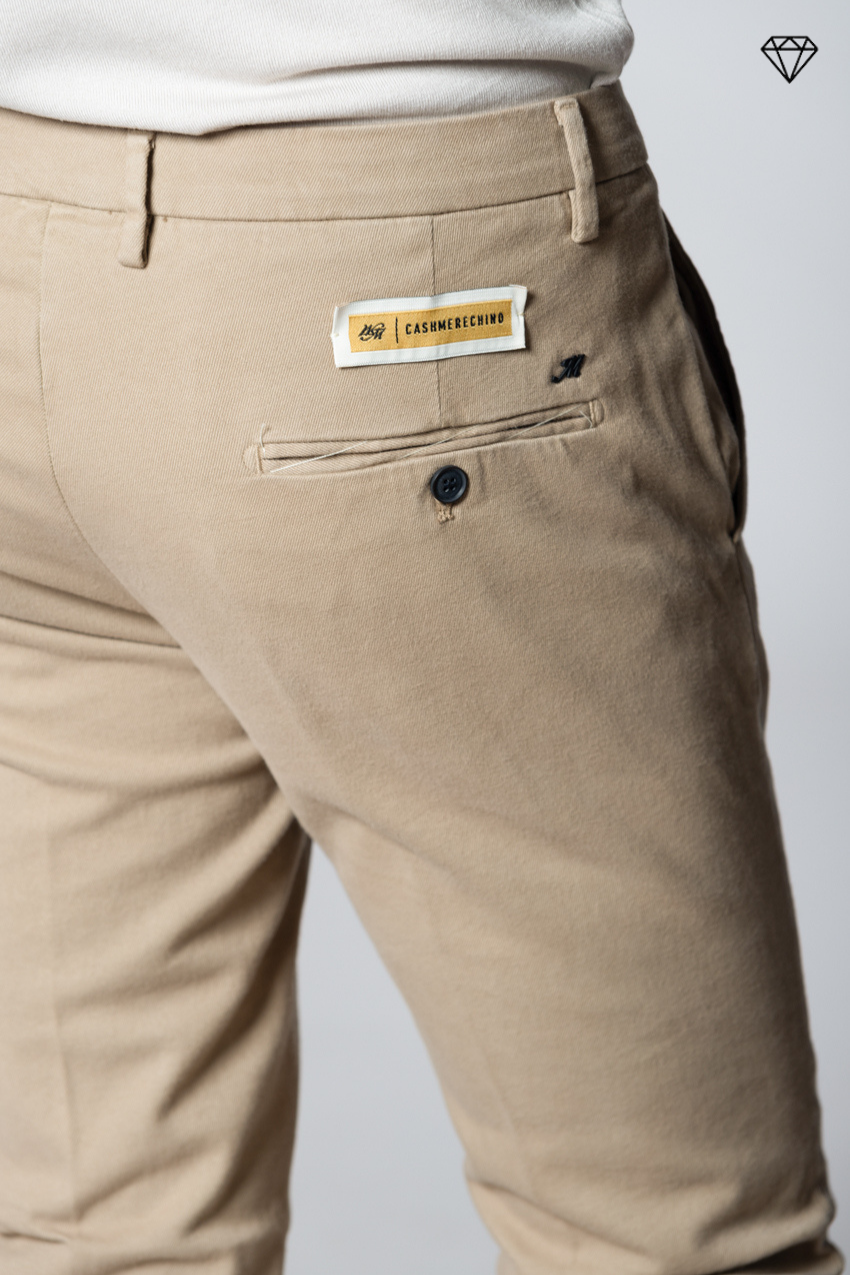 Torino pantalone chino uomo in cotone cashmere slim fit ①