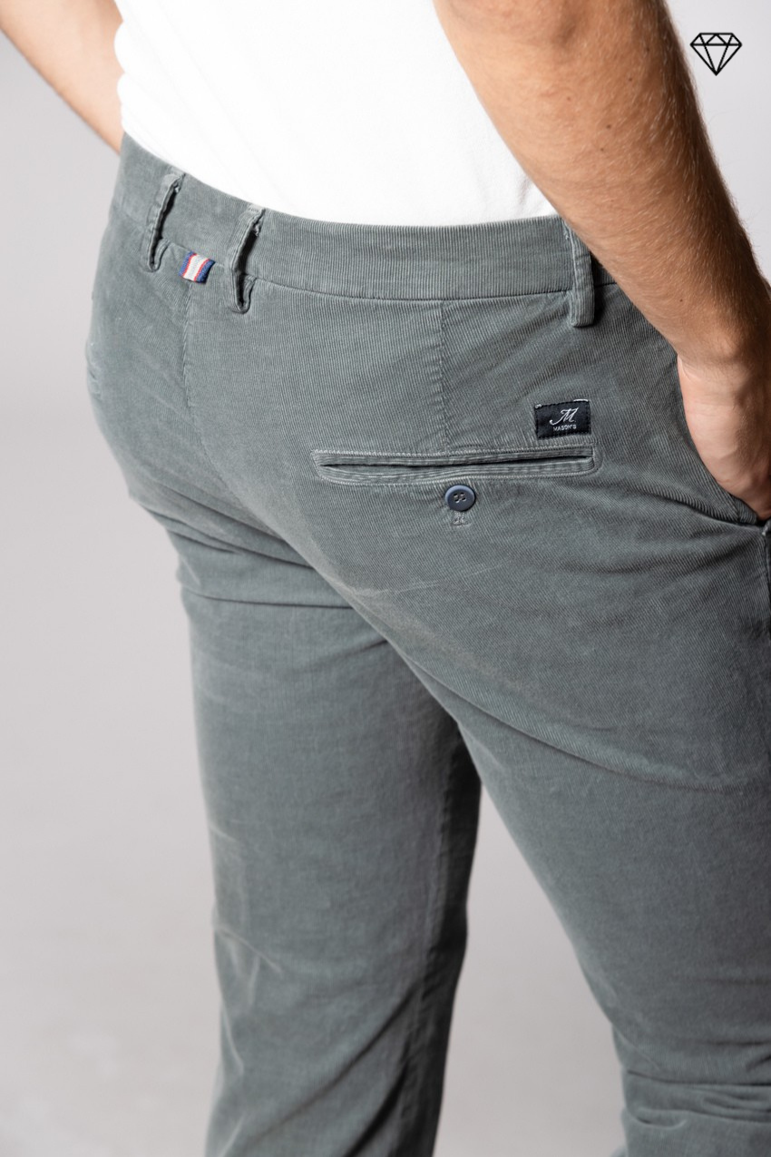 Torino pantalon chino homme en velours 1500 raies slim fit ①