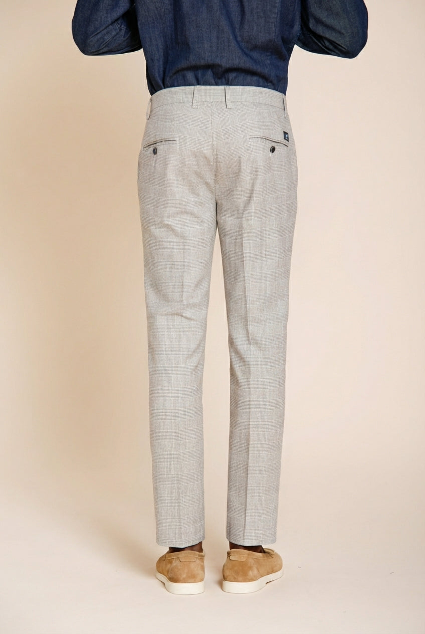 Torino pantalone chino uomo stampa galles con filato moro slim fit