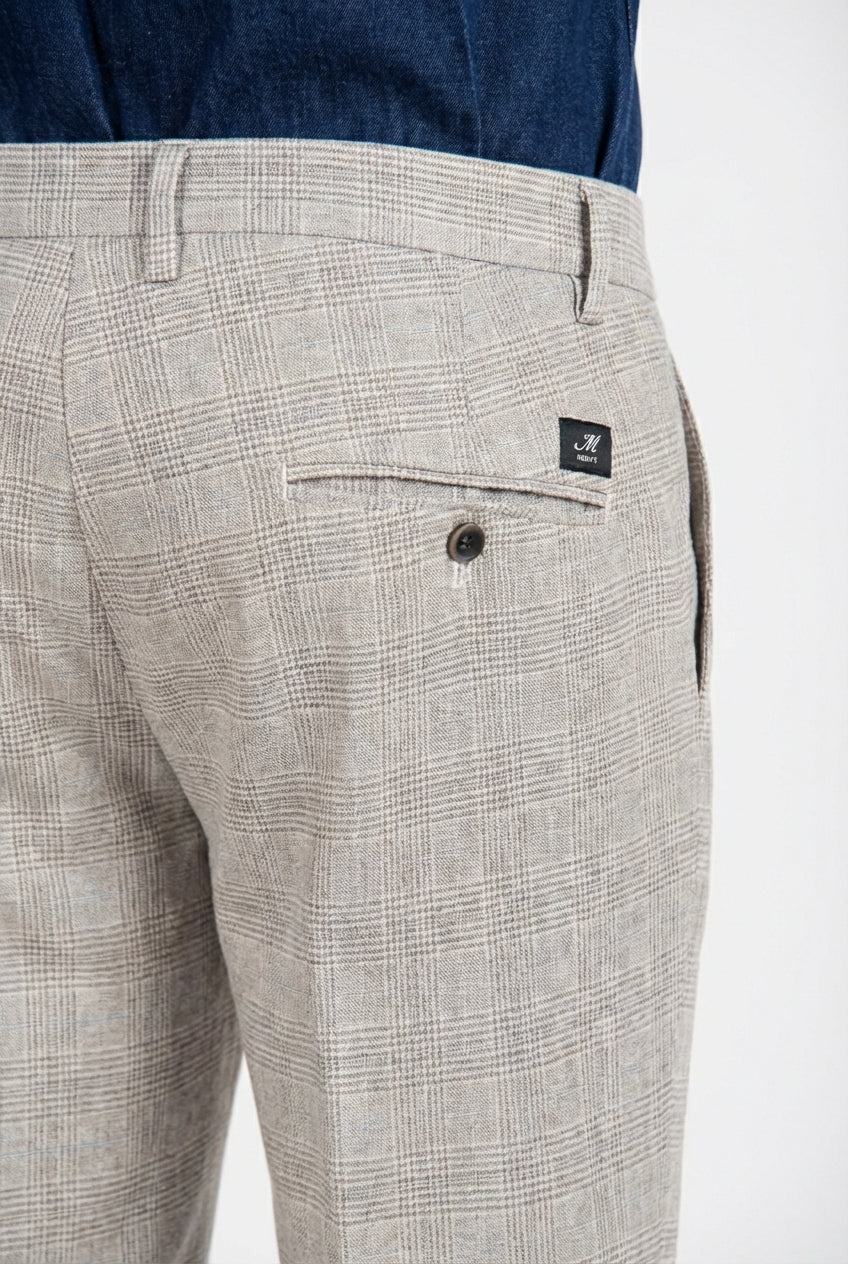 Torino pantalone chino uomo stampa galles con filato moro slim fit