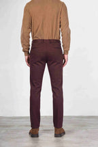 Torino Flex men’s chino pants in satin, slim fit ①