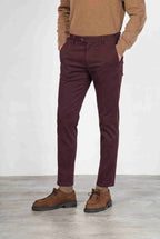 Torino Flex men’s chino pants in satin, slim fit ①