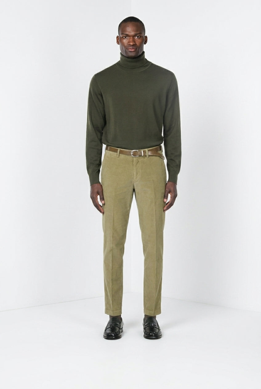 Torino pantalone chino uomo in velluto 1000 righe slim fit ①