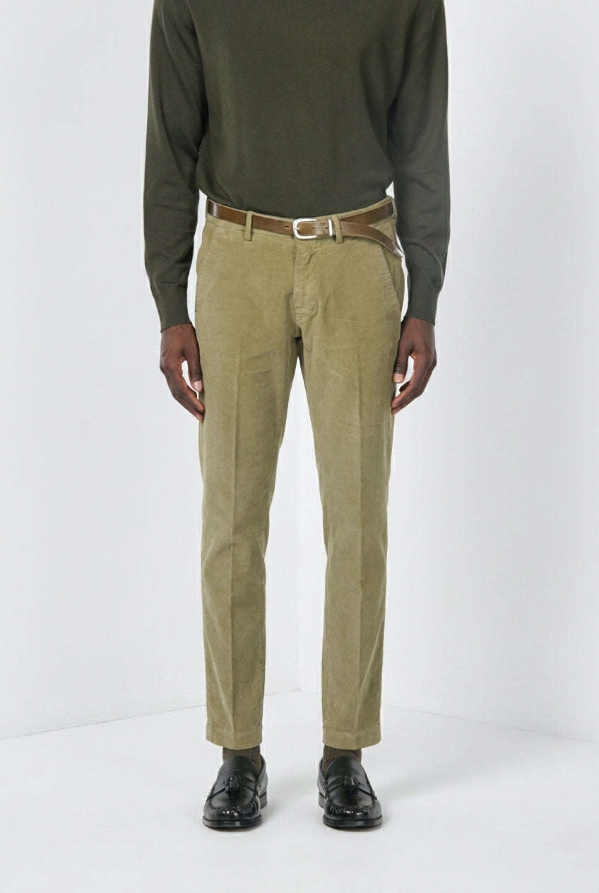 Torino pantalone chino uomo in velluto 1000 righe slim fit ①