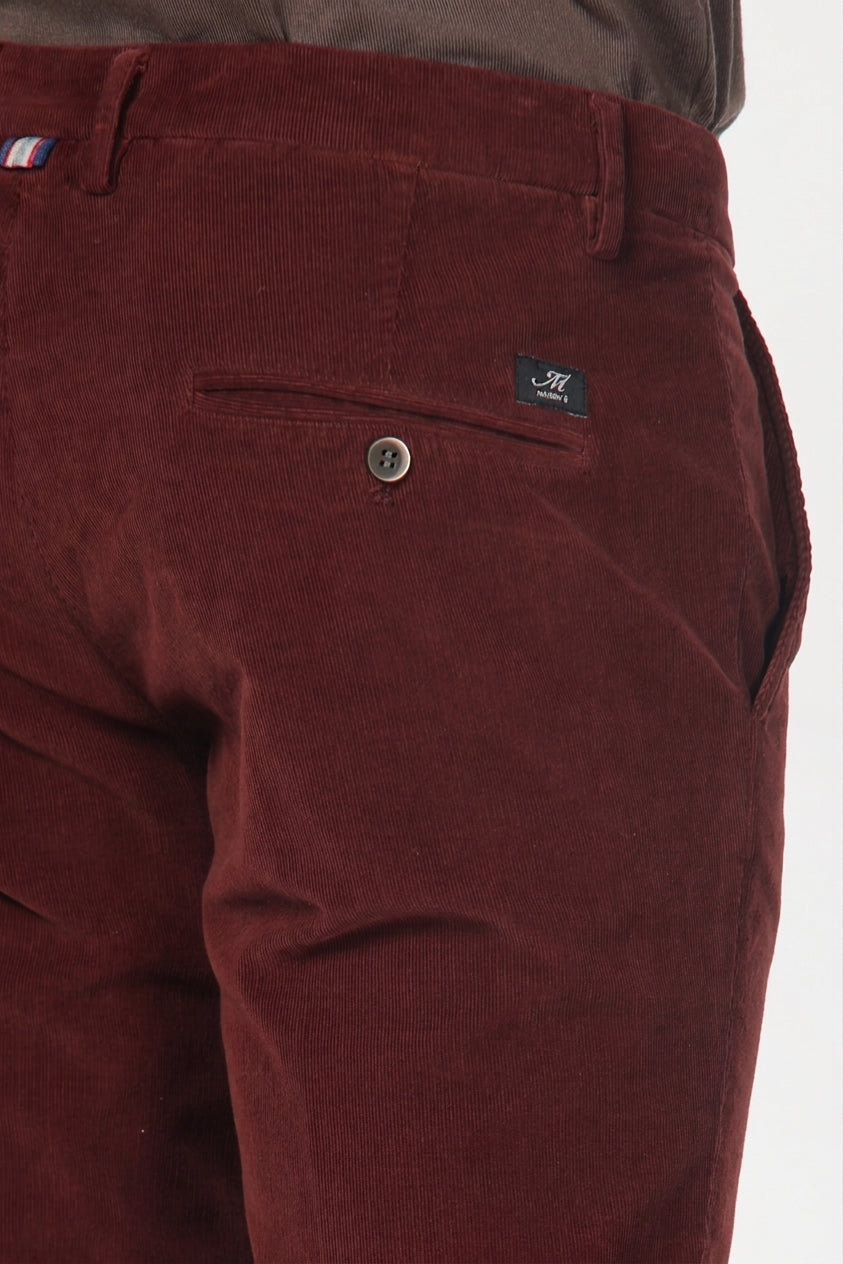 Torino pantalone chino uomo in velluto 1000 righe slim fit ①