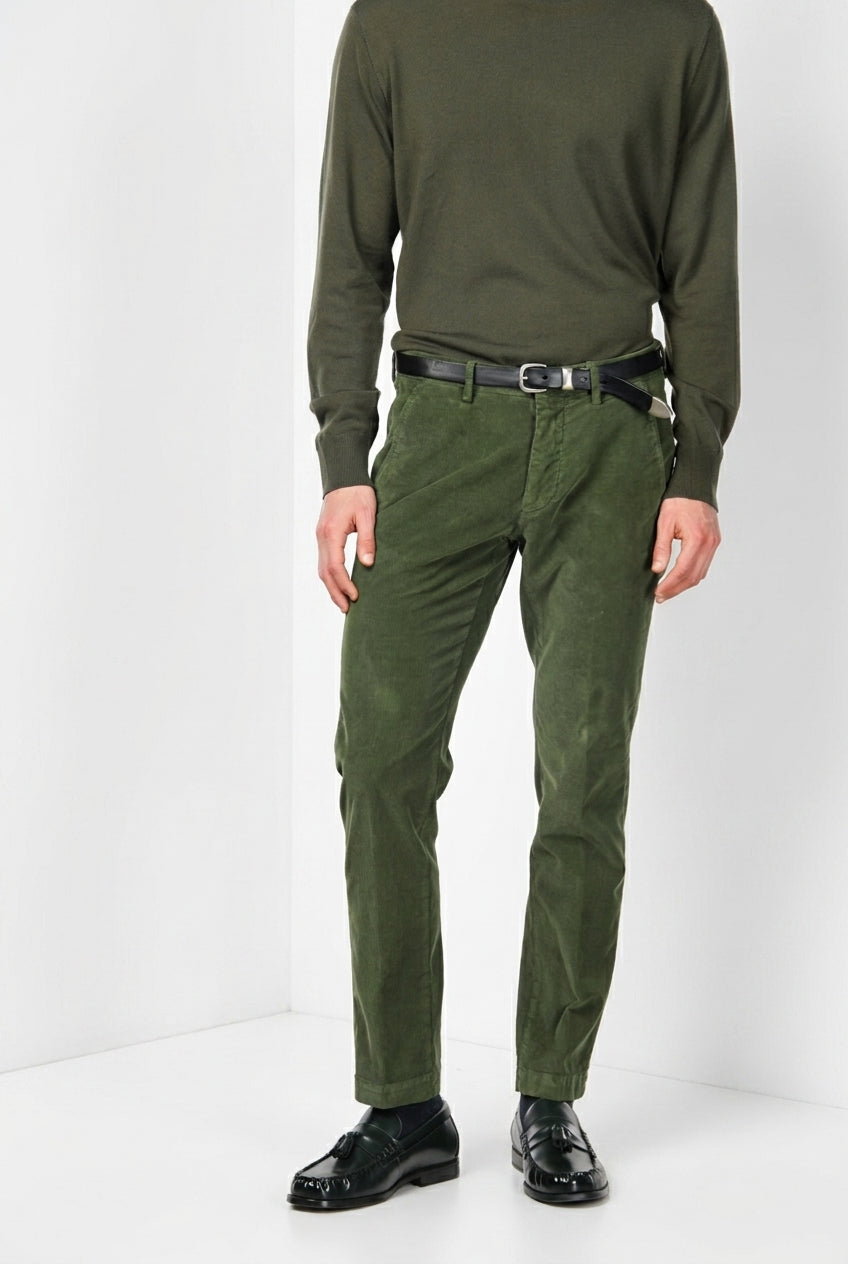 Torino pantalone chino uomo in velluto 1000 righe slim fit ①