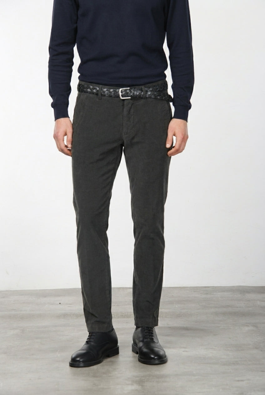 Torino pantalone chino uomo in velluto 1000 righe slim fit ①