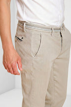 Torino Oxford pantalon chino homme en twill de lin et coton slim fit
