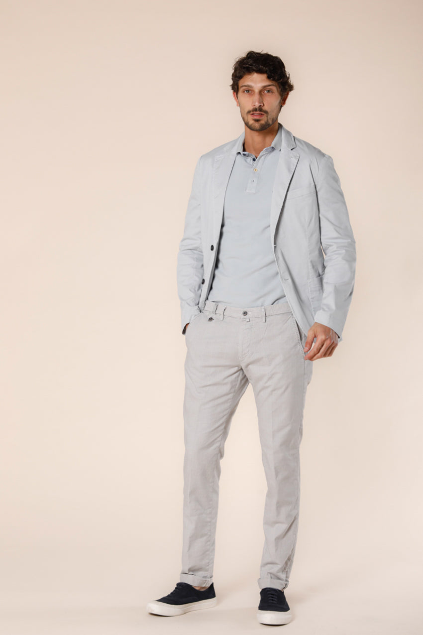 Image 2 du pantalon chino homme en coton et tencel stucco avec imprimé Prince de Galles modéle Torino Prestige par Mason's