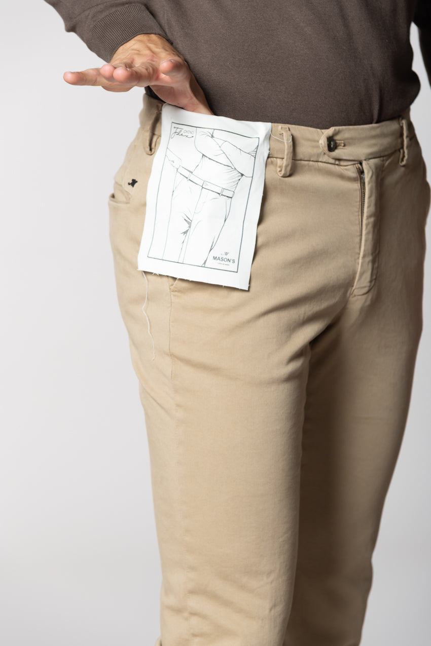 Torino Flex pantalon chino homme en satin slim fit