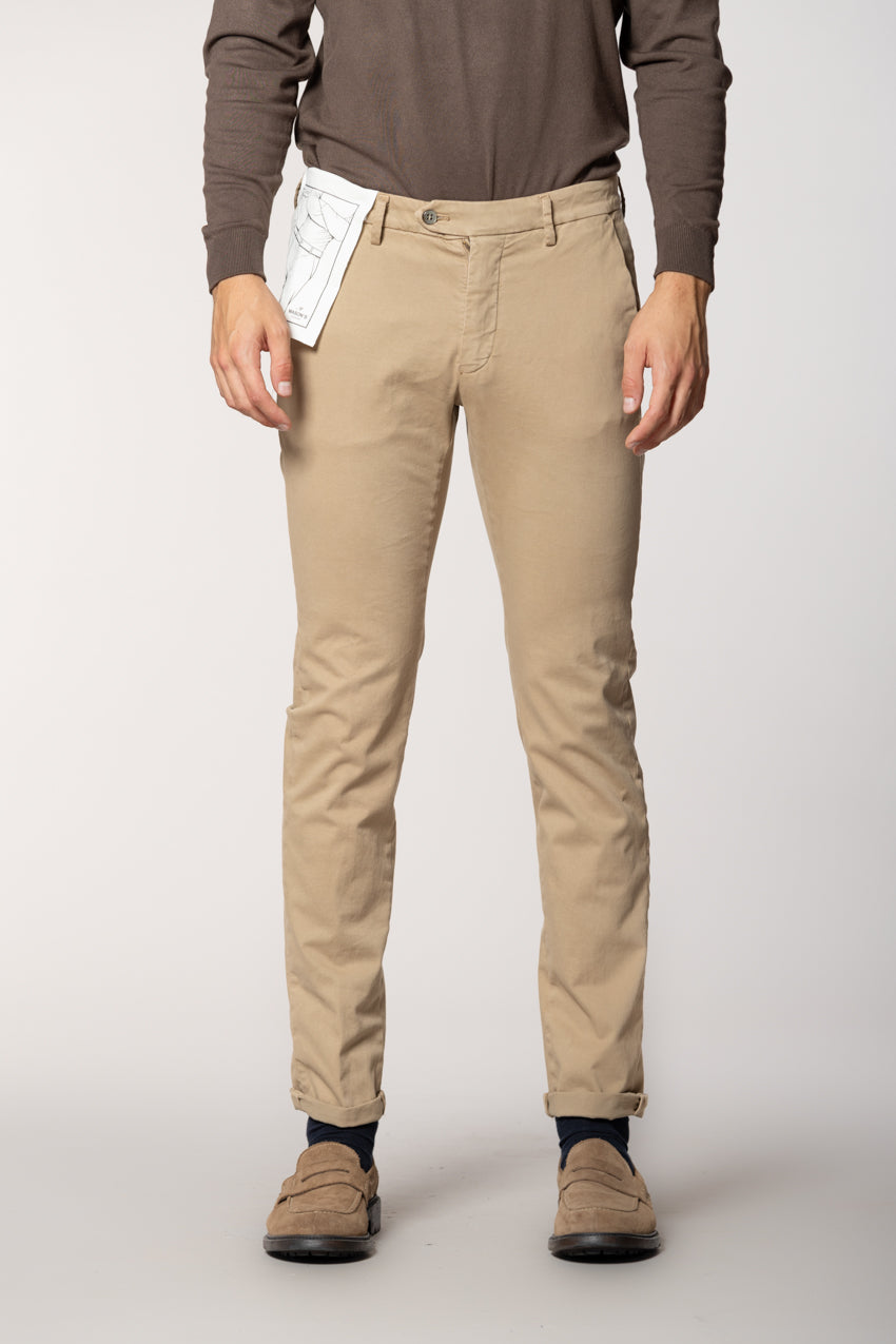 Torino Flex pantalon chino homme en satin slim fit