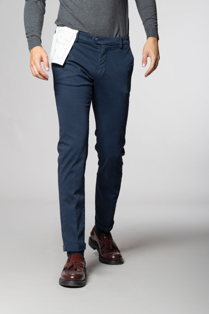 Torino Flex pantalon chino homme en satin slim fit