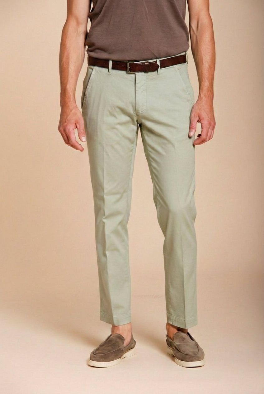 Torino Flex pantalón chino hombre en gabardina stretch slim fit ①