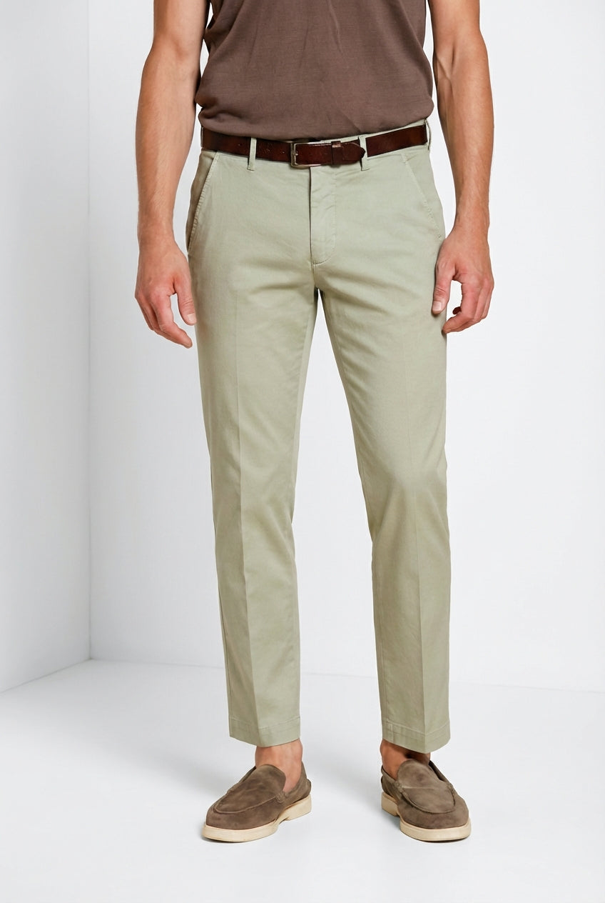 Torino Flex men's chino pants in stretch gabardine slim fit ①
