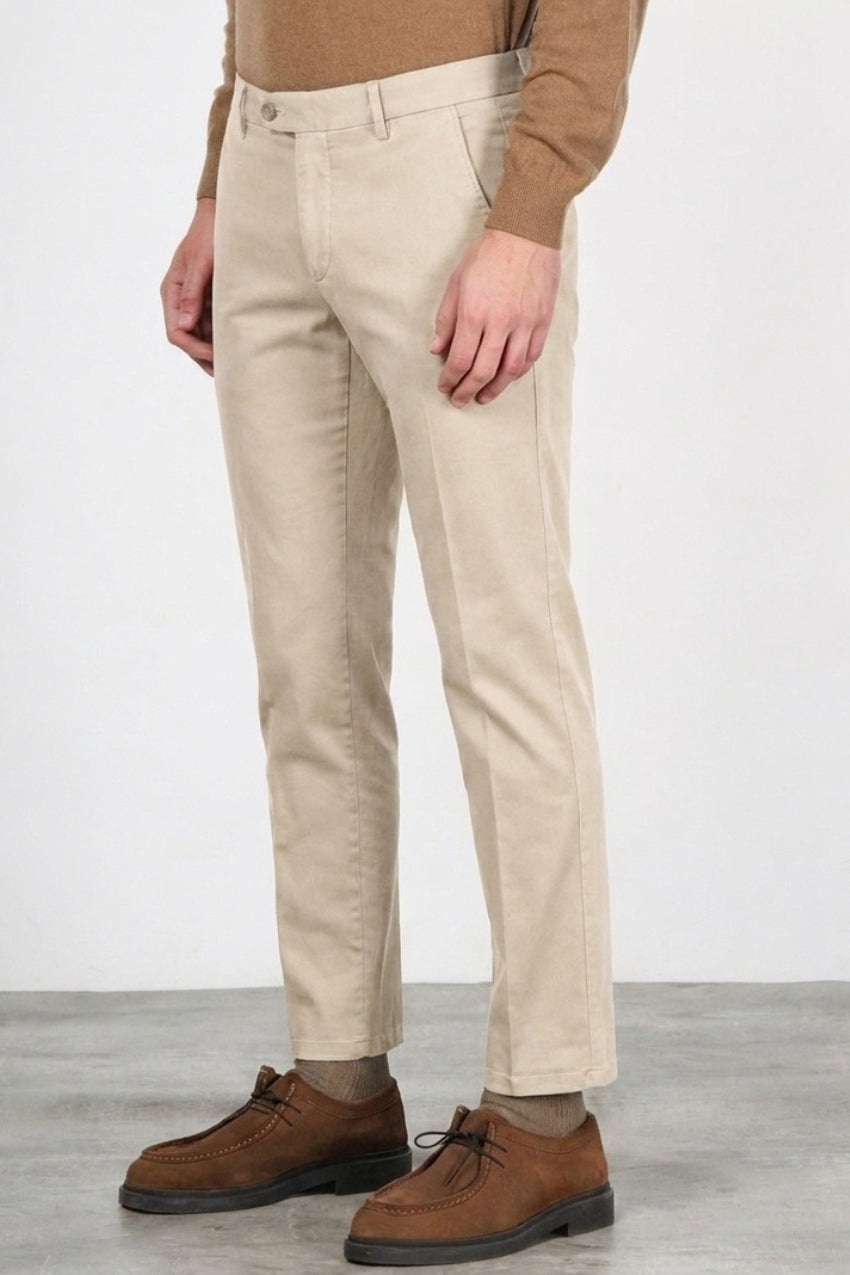 Torino Flex pantalone chino uomo in raso slim fit ①