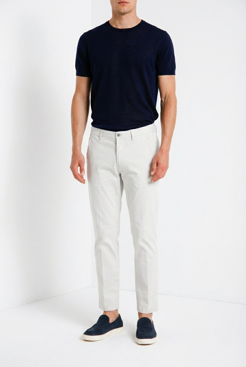 Torino Flex pantalón chino hombre en gabardina stretch slim fit ①