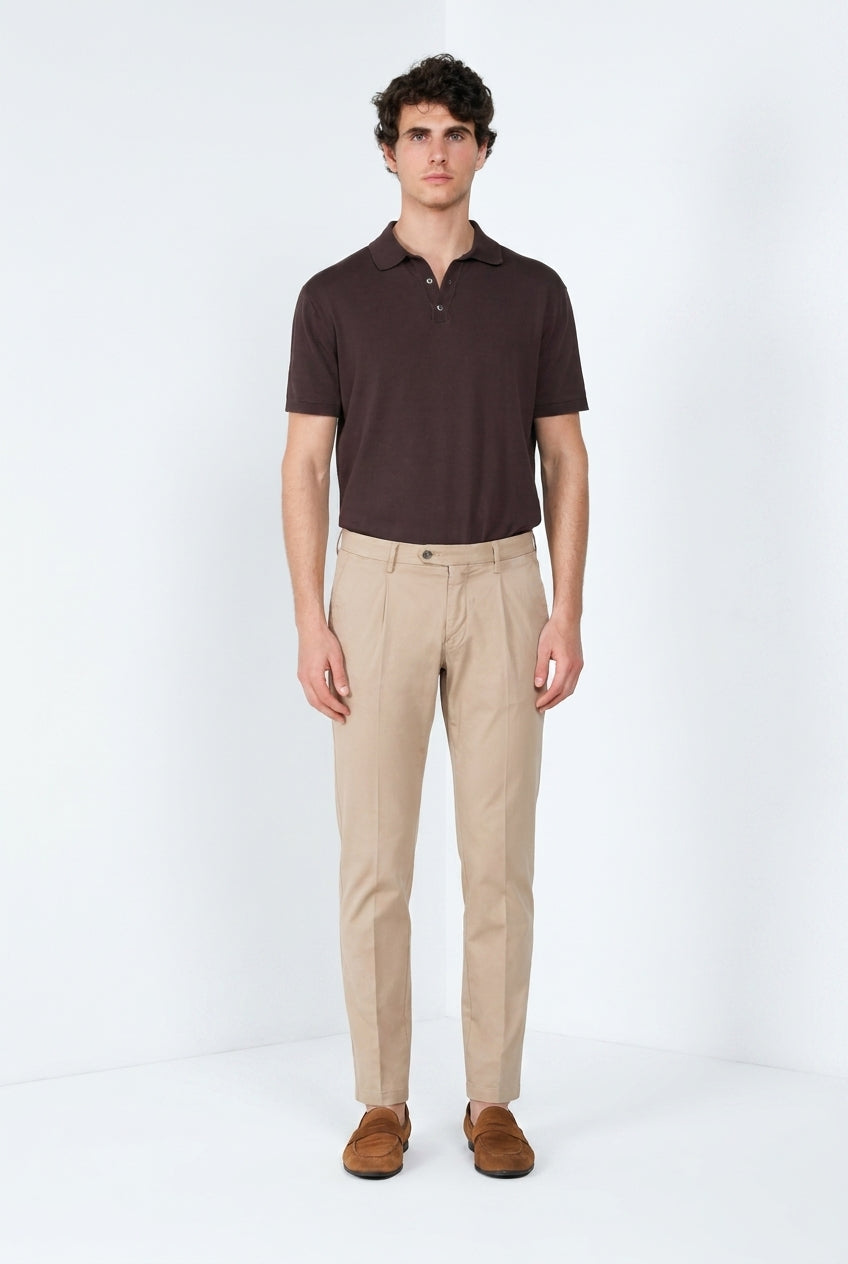 Torino 1 Pinces Flex Hose Chino Mann aus Super Stretch Gabardine slim fit