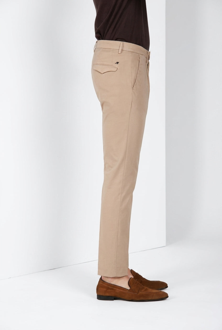 Torino 1 Pinces Flex pantalón chino hombre en gabardina super stretch slim fit