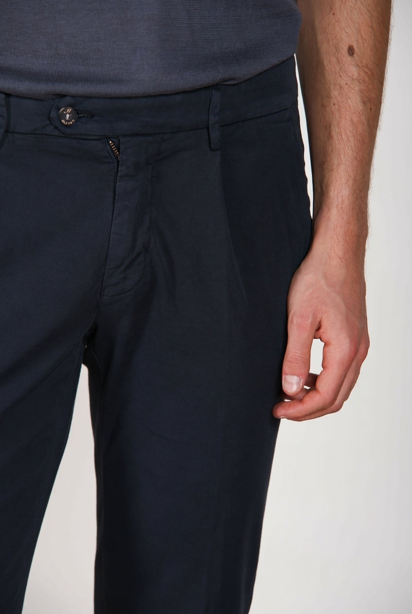 Torino 1 Pinces Flex pantalón chino hombre en gabardina super stretch slim fit