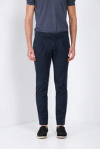 Torino 1 Pinces Flex pantalón chino hombre en gabardina super stretch slim fit